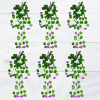 Decorebugs Artificial Flower Plants Leaves Hanging Ivy Garlands Plant Greenery Vine Creeper Home Decor Door Wall Balcony Decoration Party Festival Craft (Pack Of 6)