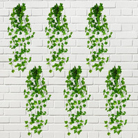 Decorebugs Artificial Plants Leaves Hanging Ivy Garlands Plant Greenery Vine Creeper Home Decor Door Wall Balcony Decoration Party Festival Craft (Pack Of 6)
