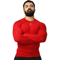 Fuaark Men's Full Sleeve Compression T-Shirt - Athletic Base Layer For Fitness, Cycling, Training, Workout, Tactical Sports Wear (Xx-Large, Red)