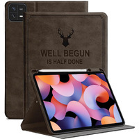 Proelite Cover For Xiaomi Mi Pad 6 Cover, Deer Multi Angle Flip Case Cover With Pen Holder For Xiaomi Pad 6 11 Inch, Support Auto Sleep Wake, Coffee