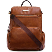 Vismiintrend Leather Laptop Backpack Shoulder Sling Handbag Bags For Women/Girls|Convertible|Anti Theft|Ladies Purse|Office/Travel/College/Work |15 Inch Laptops |Birthday Gift For Sister/Wife (Tan)
