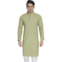 Divisive Men's Sequince Embroidered Cotton Blend Only Slim Fit Kurta (Dkrt882_M_Pista)