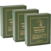 Golden Treez Neem Tulsi Handmade Bath Soap For Tan Removal, Acne (Pimples) Natural, Bathing Soap For Men And Women-115 Gm (Pack Of 3)