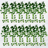 Decorebugs Artificial Flower Plants Leaves Hanging Ivy Garlands Plant Greenery Vine Creeper Home Decor Door Wall Balcony Decoration Party Festival Craft (Pack Of 12)