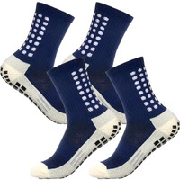 Boldstuff Hi-Tech Performance Athletic Socks For Men & Women | Crew Length, Anti-Slip Rubber Grip, Thick Cushion Sports Socks For Running, Gym, Training (In, Alpha, Free Size, 2, Navy Blue)