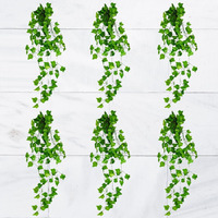 Decorebugs Artificial Plants Leaves Hanging Ivy Garlands Plant Greenery Vine Creeper Home Decor Door Wall Balcony Decoration Party Festival Craft (Pack Of 6)