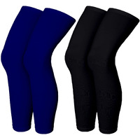 Mizuna Leg Sleeves Unisex Sports Compression Sun Protection Thigh Non-Slip Upf Cooling Full Length Cycling Riding Golf Football Running Winterlegblackblue