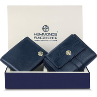 Hammonds Flycatcher Leather Wallet Combo Gift Set - Valentine Gift For Boyfriend And Girlfriend - Men's And Women's Wallets With Multiple Card Slots - Couple Gifts For Anniversary