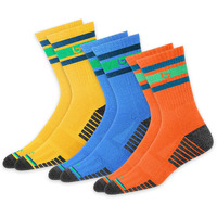 Bambos Men's Bamboo Sports Crew Socks For Running & Gym, Pack Of 3, (Size Uk 7-11, Multicoloured)