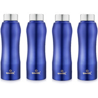 Speedex Stainless Steel Water Bottle 1 Ltr For School, Gym, Office Bottles 1 Litre For Boys, Girls, Men, Women, Kids, Fridge, Blue Colour, Set Of 4, Screw Cap