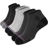 Swagr Men's Sports Socks Cotton Ankle Length Breathable Mesh Athletic Socks, Multicolor, Pack Of 3, Free Size