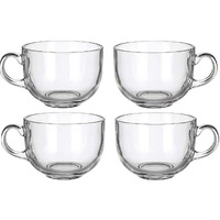 Zroy Enterprise Premium Classic Glass Tea & Coffee Cup Set Of 4-150 Ml, For Transparent Espresso Cappuccino Hot Chocolate, Milk Cup, Green Tea, Herbal Tea, Lemon (Round, 4)