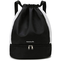 Handcuffs Drawstring Backpack Casual Sports Bag For Men & Women Swimming Pool Hiking Beach Gym Backpacks Bag (Black)