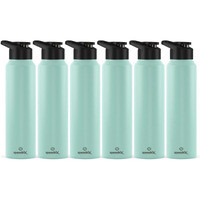 Speedex Stainless Steel Water Bottle 1 Litre, Leakproof Sipper Cap 1 Ltr, Pastel Green, Bottles 1+ Litre For School, Gym, Office, Boys, Girls, Men, Women, Kids 1Ltr - 1000 Ml - Set Of 6