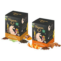 Chayam Herbal-Immunity Boosting Combo | Cinnamon Green Tea With Orange Peel + Spiced Turmeric With Ginger And Black Pepper- 100% Natural | Wellness Tea | 40 Pyramid Tea Bags
