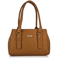 Fostelo Women's Vegan Leather Westside Handbag Shoulder Hobo Bag Ladies Purse (Tan) (Large)