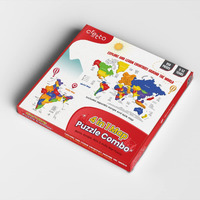 Cretto 4 In 1 Combo With World, Europe, Asia & India Map For Kids - Jigsaw Puzzle Set, Boys & Girls Birthday Gift, Educational Game, Ages 5+ Years, Learning Toys | Educational Toys For Kids |