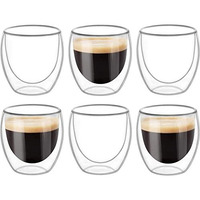Zroy Enterprise Double Wall Glass 250Ml Set Of 2 Double Layer Tea & Coffee Cup Double Walled Glass Mugs For Hot & Cold Drinks Coffee Tea Milk Cappuchino Juice (2, 250 Ml Tumbler)