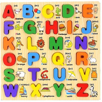 Shinetoy Wooden Capital Letter A To Z Alphabet Educational Learning Toy Preschool Educational Learning Big Letter Toys, Montessori Sturdy Construction Puzzle For Kids 3 Years Old Boys & Girls