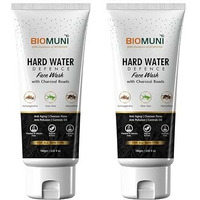 Biomuni Hard Water Defence Face Wash (Pack 2, 100 Ml) - Moisturise, Oil Control, Anti-Pollution, Ayurvedic- Ashwagandha, Aloe Vera, Manjishtha, Licorice, Apple Cinnamon