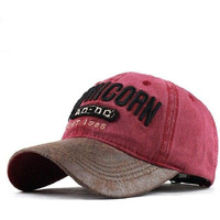 Handcuffs Unisex Denim Caps | Stylish | Sports | Casual | Baseball Cap | Adjustable | Free Size | Embroidered | Topi | Headwear (Maroon)