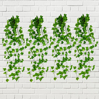 Decorebugs Artificial Plants Leaves Hanging Ivy Garlands Plant Greenery Vine Creeper Home Decor Door Wall Balcony Decoration Party Festival Craft (Pack Of 4)