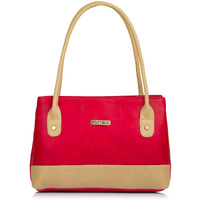 Fostelo Women's Vegan Leather Zara Handbag Shoulder Hobo Bag Ladies Purse (Red) (Medium)