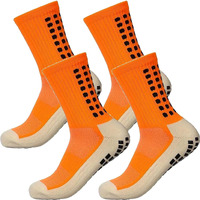 Boldstuff Hi-Tech Performance Athletic Socks For Men & Women | Crew Length, Anti-Slip Rubber Grip, Thick Cushion Sports Socks For Running, Gym, Training (In, Alpha, Free Size, 2, Orange)