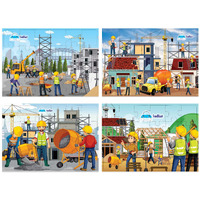 Funblast Jigsaw Puzzles For Kids, Building Construction Jigsaw Puzzles For Kids, Learning & Educational Jigsaw Puzzle Toys, Floor Puzzle For Children, Set Of 4-96 Pcs Puzzle (Multicolour)