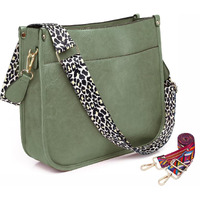 Inovera (Label) Faux Leather Women's Hobo Handbag Ladies Crossbody Shoulder Bags Purse (Green)