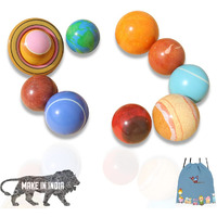 Gift Equals Love Wooden Planets Science Set Solar System Handmade Toy For Kids 3+ With A Cotton Bag For Indoor Play And Gifting Educational Montessori Learning Model Kit
