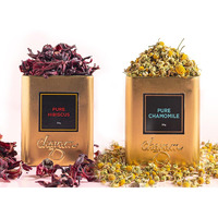 Chayam Soothing Sleep Chamomile & Hibiscus Tea Set | Hibiscus Green Tea, 30G Chamomile Green Tea, 30G | Delightful Flower Infusions | Relaxing Chamomile And Refreshing Hibiscus | 100% Natural