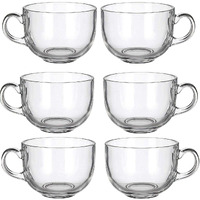 Zroy Enterprise Premium Classic Glass Tea & Coffee Cup Set Of 6-150 Ml, For Transparent Espresso Cappuccino Hot Chocolate, Milk Cup, Green Tea, Herbal Tea, Lemon (Round, 6)