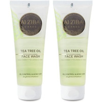 Alziba Cares Tea Tree Face Wash For Acne And Oil Control, Clean And Clear Skin Added With Zinc Pca & D-Panthenol For Smooth And Radiant Skin | Both For Men And Women -100 Ml (Pack Of 2)