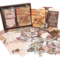Hasthip 346Pcs Vintage Journal Kit, Journaling Kit Journal Stickers Journal Supplies, Scrapbook Stickers Pack For Art Journaling Bullet Junk Journal Planners, Diy Decoration Paper Craft Kits (Coffee)