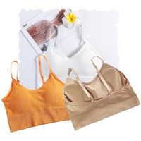 Acnos White Orange Beige Skin Women Cotton Padded Wire Free Sports Bra Fitness Yoga Gymwear Fashionable Lifestyle Outdoor Life Free Size Pack Of 3
