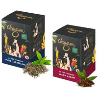 Chayam Premium Black Tea Combo | Pure Darjeeling Tea 20 Tea Bags, 40G | Assam Orthodox Tea 20 Tea Bags, 40G| Total 40 Tea Bags, 80G | 100% Whole Leaf Black Tea | Antioxidant Rich