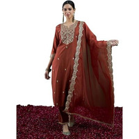 Indo Era Women's Viscose Embroidered Straight Kurta & Pant With Dupatta Set (Kh1Rt9579_Xx-Large, Kurta Set)