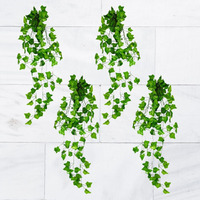 Decorebugs Artificial Plants Leaves Hanging Ivy Garlands Plant Greenery Vine Creeper Home Decor Door Wall Balcony Decoration Party Festival Craft (Pack Of 4)
