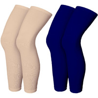 Mizuna Leg Sleeves Unisex Sports Compression Sun Protection Thigh Non-Slip Upf Cooling Full Length Cycling Riding Golf Football Running Winterlegbluebeige
