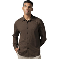 Damensch Constant Cotton Thermoregulating Pique Full Shirts-Coffee Brown-L