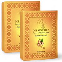 Golden Treez Turmeric Handmade Bath Soap For Tan Removal, Acne (Pimples) Skin Whitening And Brightening. Natural, Bathing Soap For Men And Women-115 Gm (Pack Of 2)