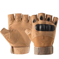 Ketmart Nylon Tactical Half Finger Gloves For Sports, Hard Knuckle,Hiking,Cyclling,Travelling,Camping,Outdoor,Boxing, Motorcycle Riding, Arm Shooting Gym Glove (Color-Khakhi)