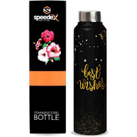 Speedex Water Bottle 1 Ltr, Best Wishes, Stainless Steel, 1 Litre Screw Cap Bottles For Girls, Boys, Adults & Kids, Gym, Sports, Fridge Use, Perfect For School & Office - Single Bottle Set, 1000 Ml