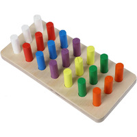 Smoneo Educational Color Cognition Stacking & Sorting Wooden Toys Shape Sorting & Domino Building Blocks Board Game For 3+ Children Multicolor (Small)