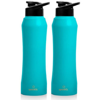 Speedex Stainless Steel Water Bottle 1 Litre, Leakproof Sipper Cap 1 Ltr, Light Blue, Bottles 1+ Litre For School, Gym, Office, Boys, Girls, Men, Women, Kids, Fridge 1Ltr - 1000 Ml - Set Of 2
