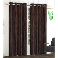 Fresh From Loom Grommet Curtains For Door 12 Feet Long|Latest Big Window Curtain Premium Polyester Punch Parda|Latest Modern Parde For Living Room Bedroom|Home Office Screens (Coffee, 2Pc)