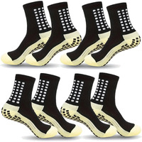 Boldstuff Hi-Tech Performance Athletic Socks For Men & Women | Crew Length, Anti-Slip Rubber Grip, Thick Cushion Sports Socks For Running, Gym, Training (In, Alpha, Free Size, 4, Black)