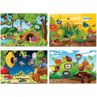 Funblast Jigsaw Puzzles For Kids, Insects Jigsaw Puzzle For Kids, Floor Puzzle For Children, Learning And Educational Jigsaw Puzzle Toys, Set Of 4-96 Pcs Puzzle (Multicolor, Size 30 X 22 Cm)