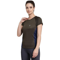 Uzarus Womens Dry Fit Workout Top Sports Gym Regular Fit T-Shirt (Xxl, Military Green)